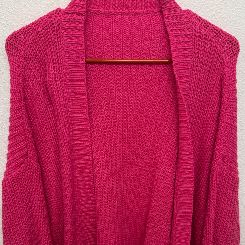 SHEIN Fuchsia Knit Cardigan